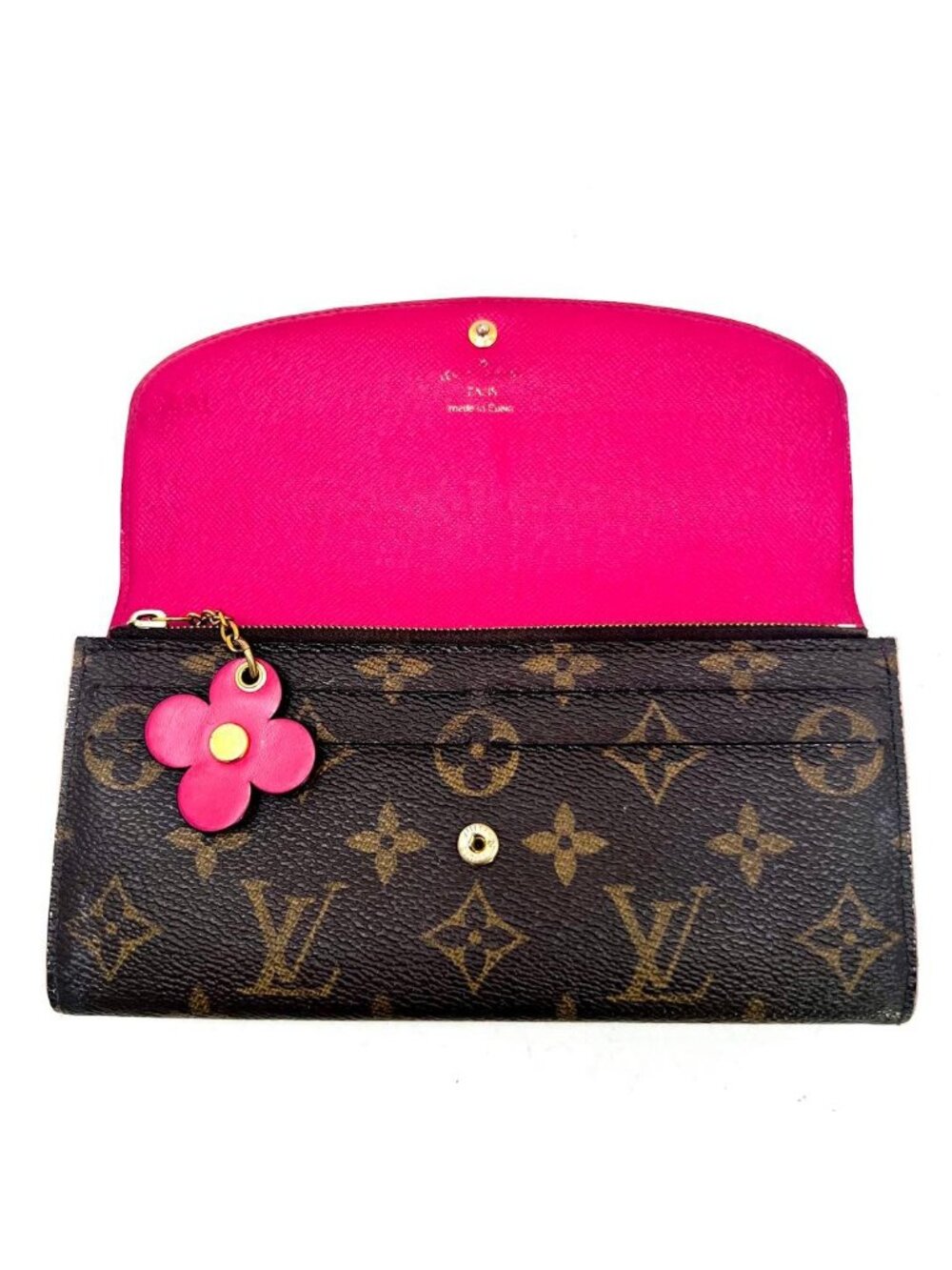 Louis Vuitton Monogram Portefeuille Emily Flower Charm Wallet - Picture 2 of 15